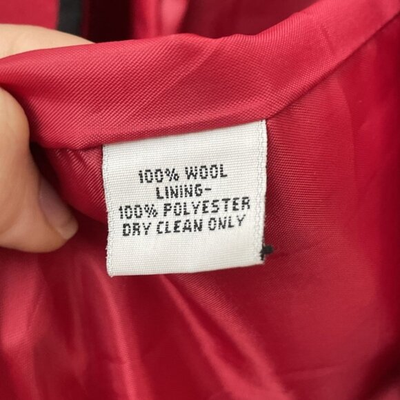 Talbots Open Front Blazer Women’s Black Red Long Jacket Size 6 - Picture 7 of 13